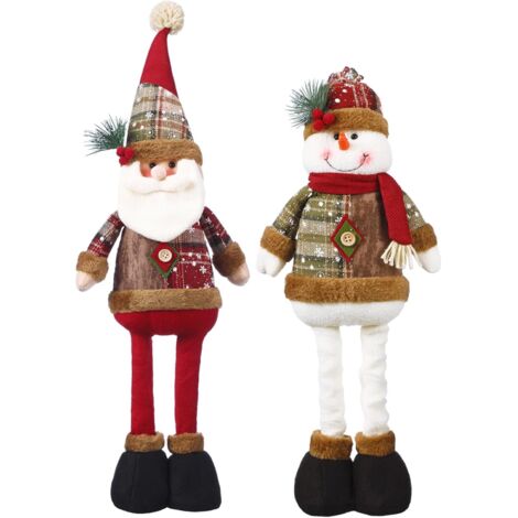Décoration Père Noël figurine Welcome de Noël poupée de collection rouge 37 cm
