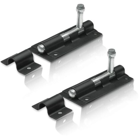 Lot de 2 pênes pour tour noire de 100 mm, serrure de porte avec pêne pour une utilisation intérieure et extérieure comme serrure pour portes de hangar, garages ou portails -INHH
