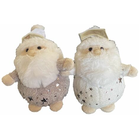 Lot de 2 PERE NOEL Décorations De Sapin en peluche à Suspendre