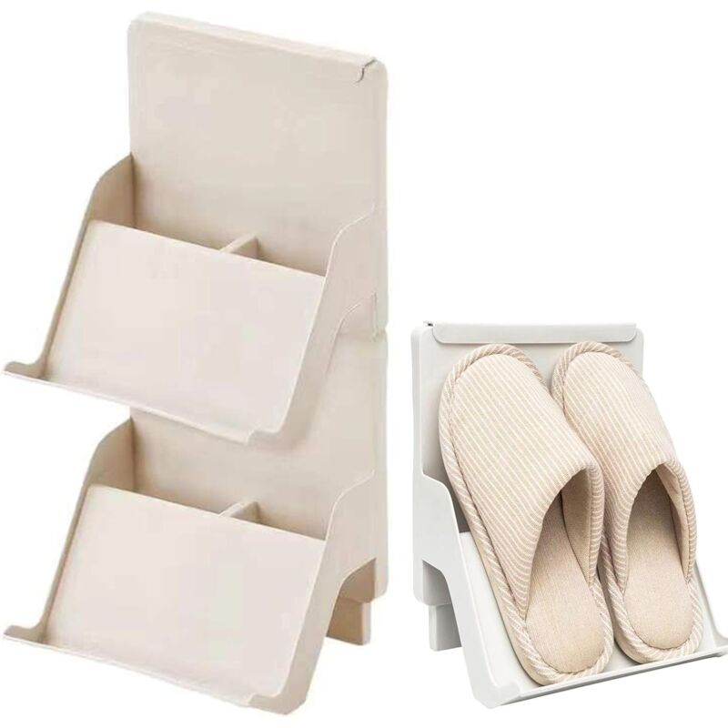 Porte-Chaussures Empilables Lot de 2 Multicouches Économisent de l'Espace Anti-Poussière Pour la Maison