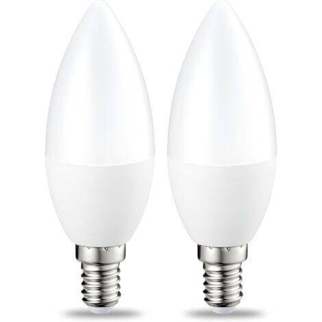 Lot de 2 petites ampoules LED en forme de flamme Culot Edison à vis E14 5 W (équivalent 40 W) Blanc chaud Intensité non variable