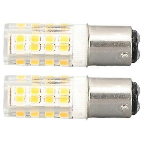 Lot de 2 petites ampoules LED en forme d'épi de maïs, dimmables BA15D, pour lampes de machines à coudre, réfrigérateurs et autres appareils électroménagers (lumière chaude).-AquaForge