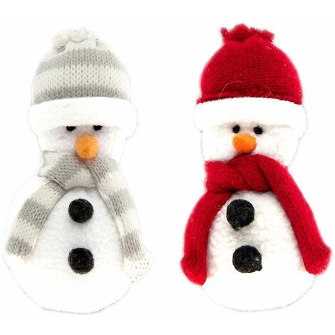 Lot de 2 Petites peluches décoration de sapin 11 cm
