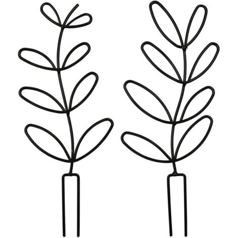 Lot de 2 petits supports pour plantes d'intérieur en pot, tuteurs en métal doré, accessoires pour plantes d'intérieur.