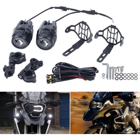 Lot de 2 phares avant pour moto, phares antibrouillard supplémentaires LED, phares antibrouillard pour R1200GS F800GS, étanches IP67, 12 V 60 W