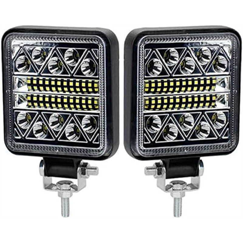 Lot de 2 phares de travail LED 102 W, 15 000 lm, feux de recul LED 12 V, pour voiture, tracteur, bateau, camion 12-24 V