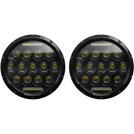 Lot de 2 phares LED pour voiture et moto, 7 pouces, 200 W, 6000 K, IP67, étanches, feux de croisement, feux de route