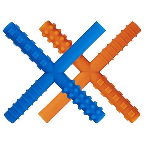 lot De 2 Pices (bleu, Orange) Barre Molaire En Forme De X Pour Enfants Autistes, Enfants Ayant Des Besoins Spciaux - Tube  Mcher, Moteur  Mcher Pa