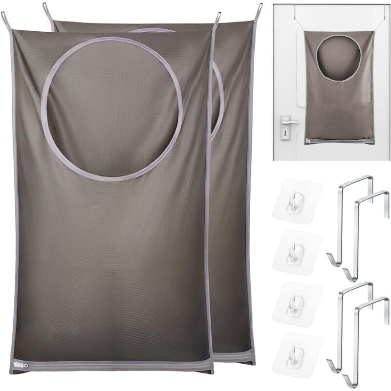 Lot de 2 Pièces Panier à Linge Suspendu, Sac Linge Sale, Sac a Linge Sale en Tissu Oxford, Grande Capacité Panier à Linge Pliable Mural, pour Placard