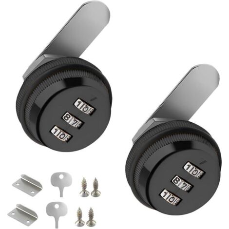 Lot de 2 Pièces Tiroir de sécurité Boîte aux Lettres, Cam Cabinet Code Lock, Serrure à Came Sans Clé, Serrure de Combinaison, pour la Boîte aux Lettre