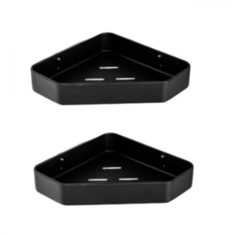 Lot de 2 pièces,Noir Étagère de douche sans perçage, Étagère d'angle pour shampoing et gel douche, Fixation murale