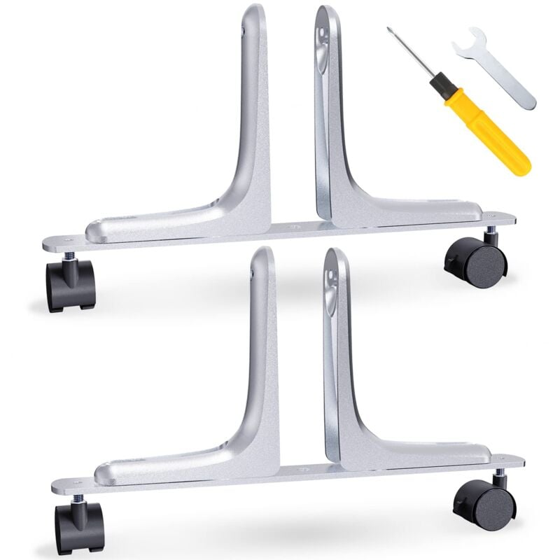 Lot de 2 pieds de chauffage infrarouge, chauffage infrarouge universel, pieds pour chauffage infrarouge, alliage d'aluminium robuste(argent)