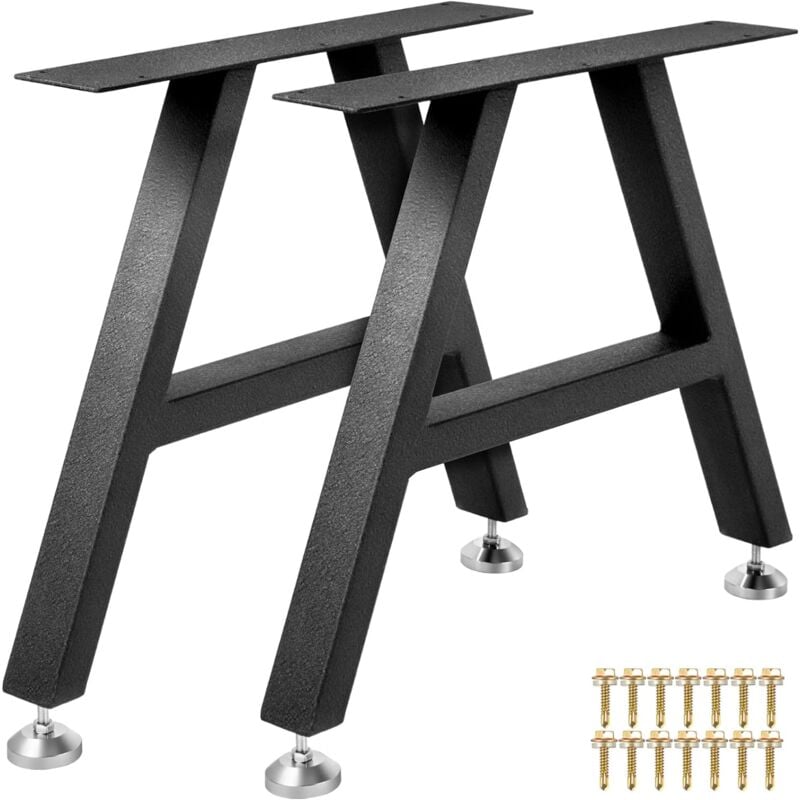 Lot de 2 pieds de meubles rustiques décoratifs en forme de a, pieds de bureau en métal robuste, pieds de table de salle à manger, pieds de banc en