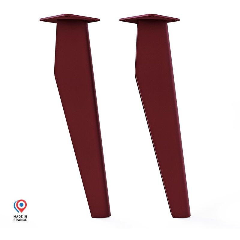 Sans Marque - Lot de 2 pieds de table basse Opale - couleur red brown métallisé