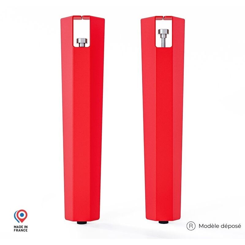 Lot de 2 pieds de table basse Saphir - couleur rouge