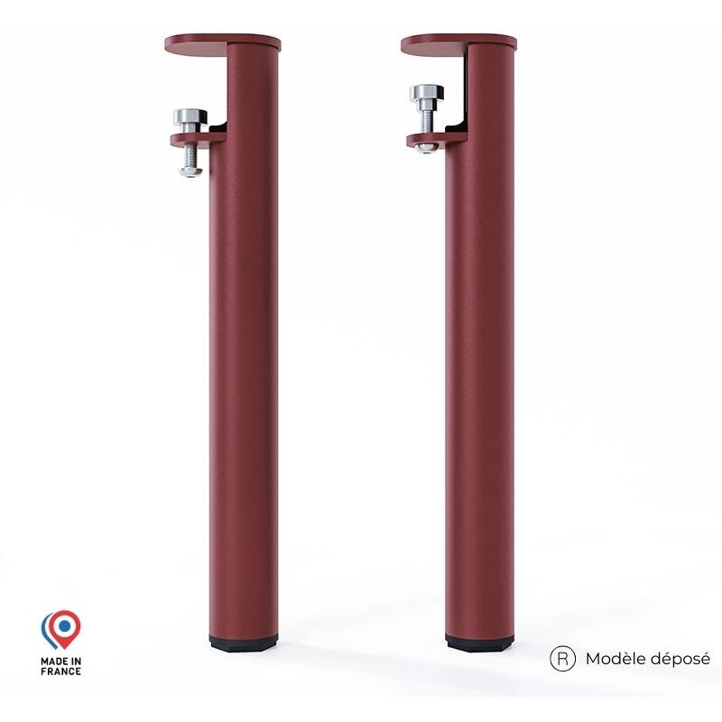 Lot de 2 pieds de table basse Topaze - couleur red brown métallisé