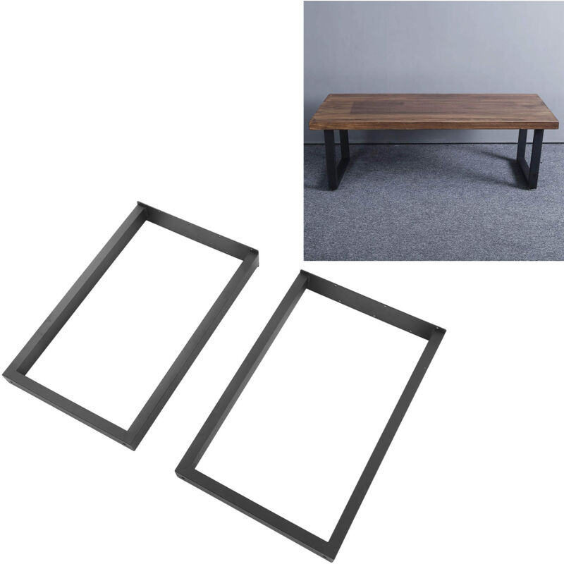 Treetalk - Lot de 2 pieds de table en métal de rechange pour tube carré robuste en fer pour bureau, établi, meubles de bricolage