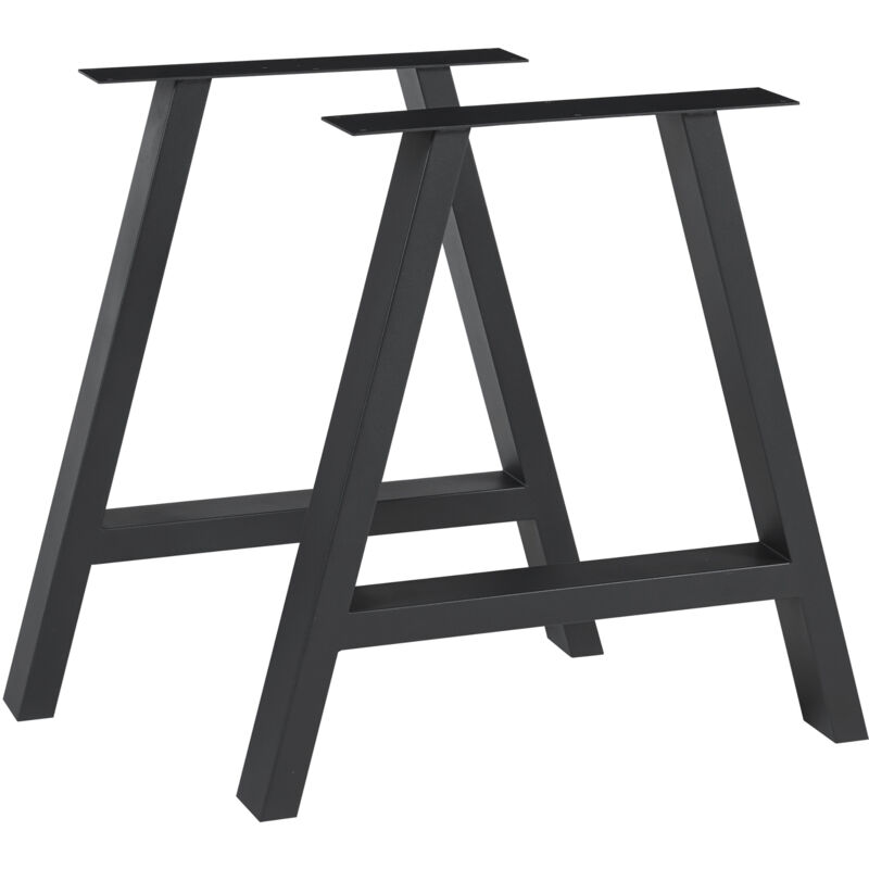 [en.casa] - Lot de 2 pieds de table Eschau acier 40 x 40 cm noir