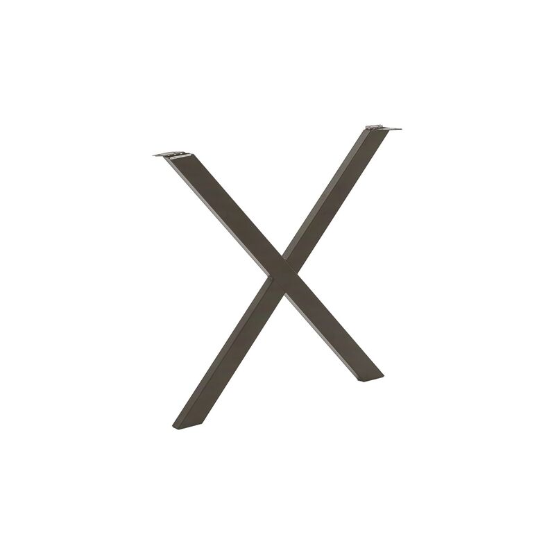 Lot 2 pieds de table x ht 71 x l 77,5 cm vernis transparent métal naturel