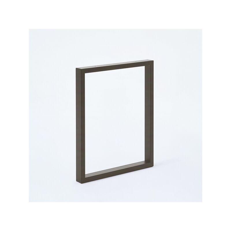 Lot 2 pieds pour banc rectangle HT40xL39cm vernis transp. métal naturel