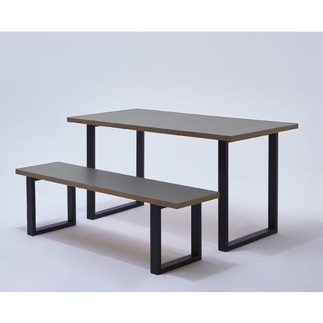Lot de 2 pieds de table forme rectangulaire pour plan de travail snack / Hauteur 88cm Largeur 59cm / noir mat