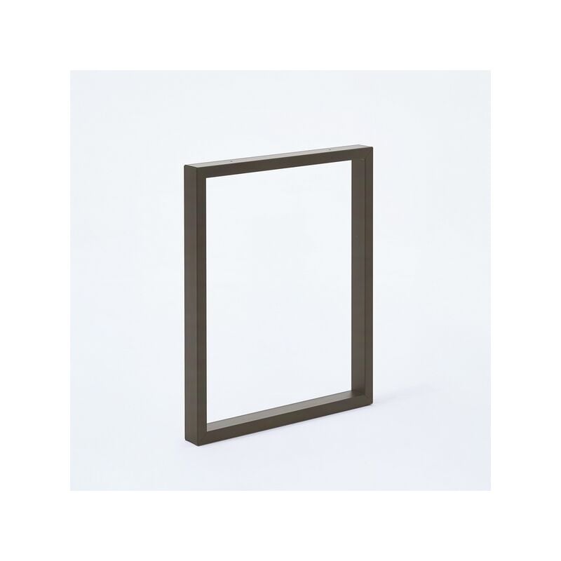 Lot 2 pieds de table rectangle HT71 x L59cm vernis transp. métal naturel