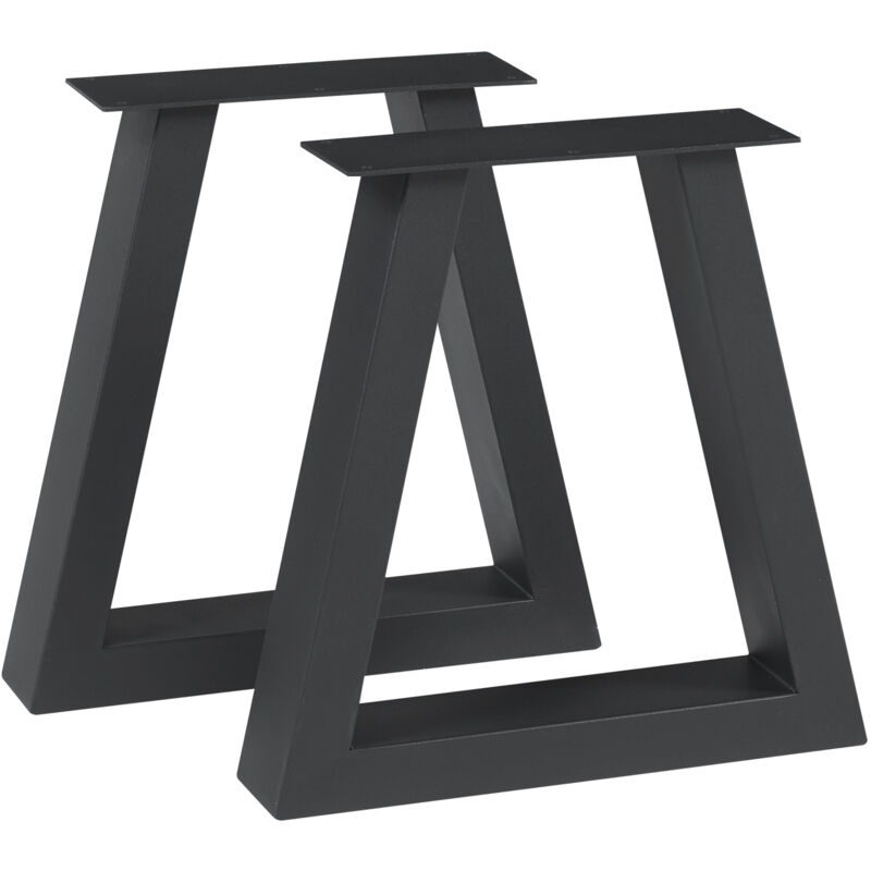 [en.casa] - Lot de 2 pieds de table Greiling acier 40 x 40 cm noir