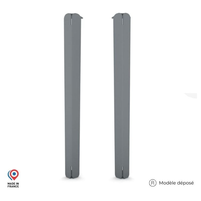 Lot de 2 Pieds de table - Jaspe - couleur gris métallisé