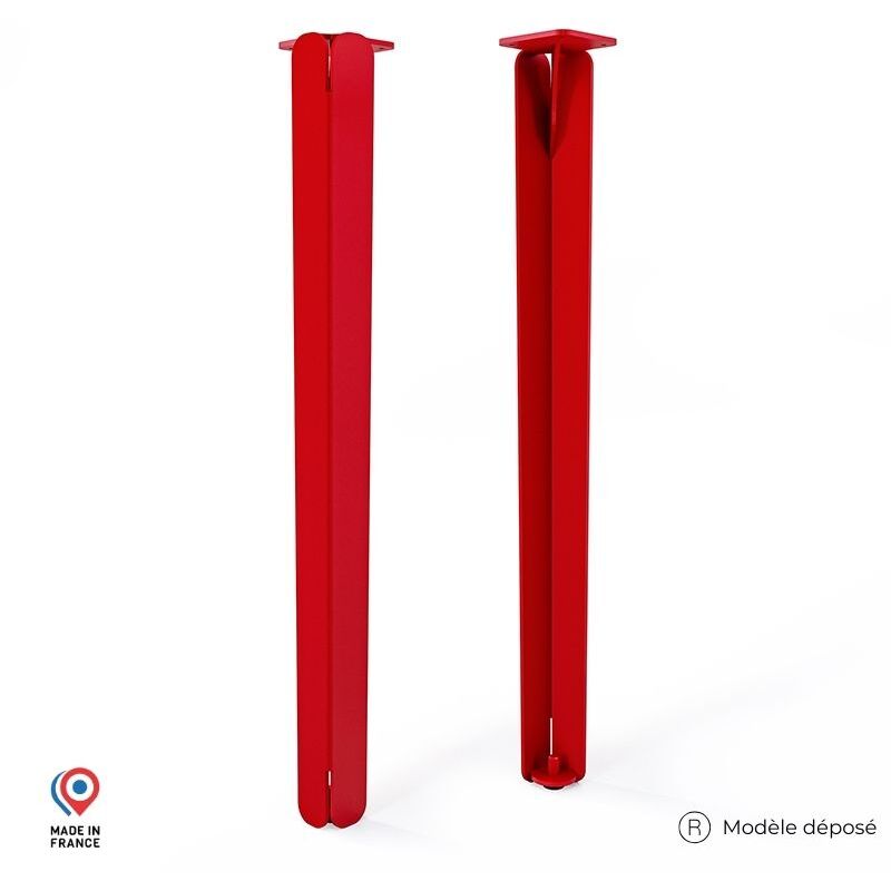 Sans Marque - Lot de 2 Pieds de table - Jaspe - couleur rouge