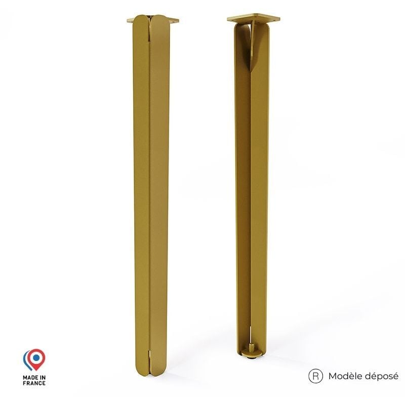 Sans Marque - Lot de 2 Pieds de table - Jaspe - couleur doré