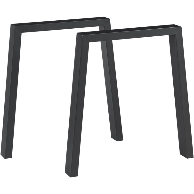[en.casa] - Lot de 2 pieds de table Kraftisried acier 72 x 70 cm noir