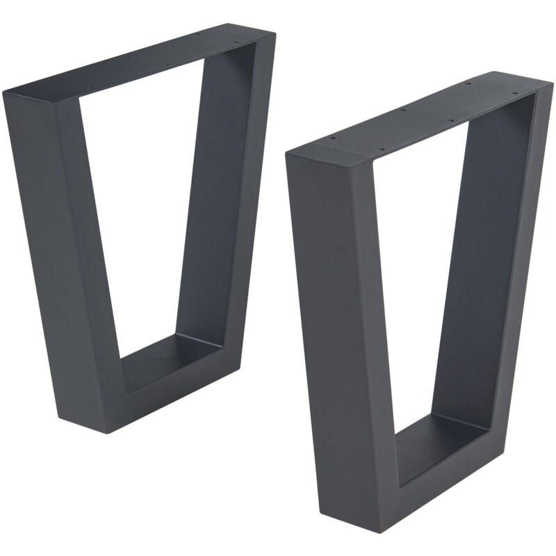 [en.casa] - Lot de 2 pieds de table Lalling acier 43 x 40 cm noir