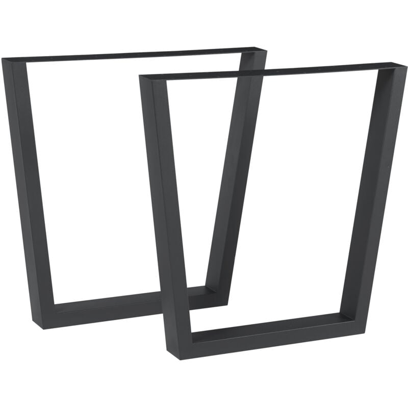 [en.casa] - Lot de 2 pieds de table Lalling acier 72 x 75 cm noir