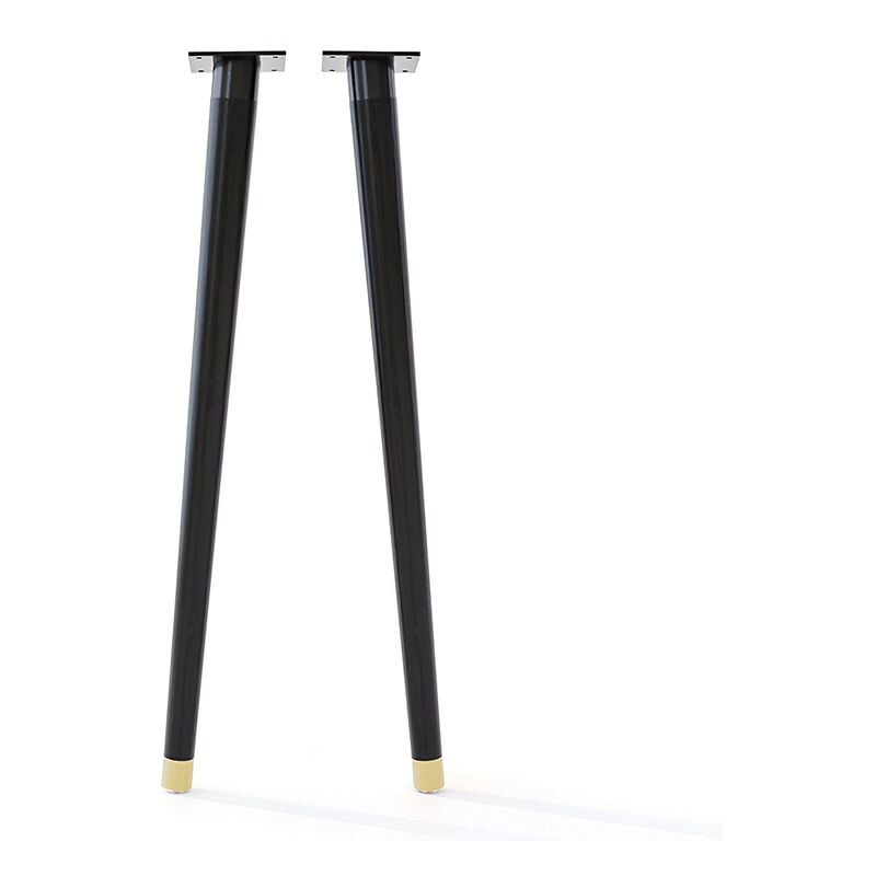 Lot de 2 Pieds de table - Libra - couleur hêtre noir