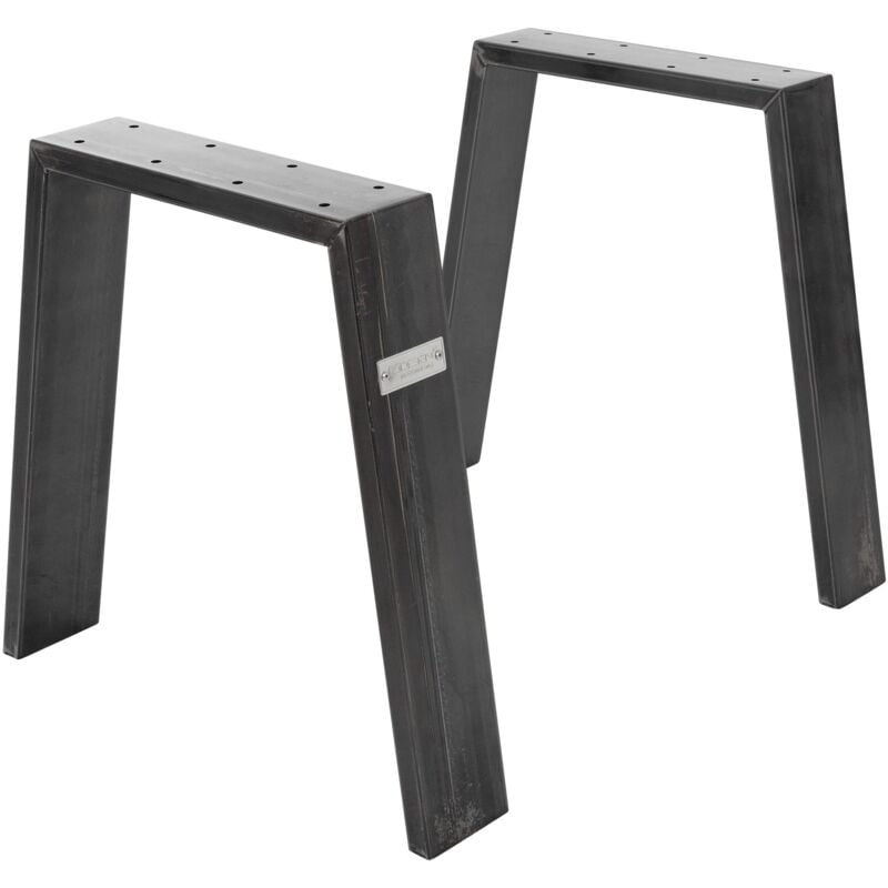 Ml-design - Jeu 2x Pieds de Table Loft 44x42 cm, Poudre Clair Mat, Profil 8x2 cm, Acier, Design Industriel, Forme en u, Piètement de Table Scandic,