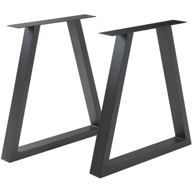 [en.casa] - Lot de 2 pieds de table Lyngby acier 72 x 70 cm noir