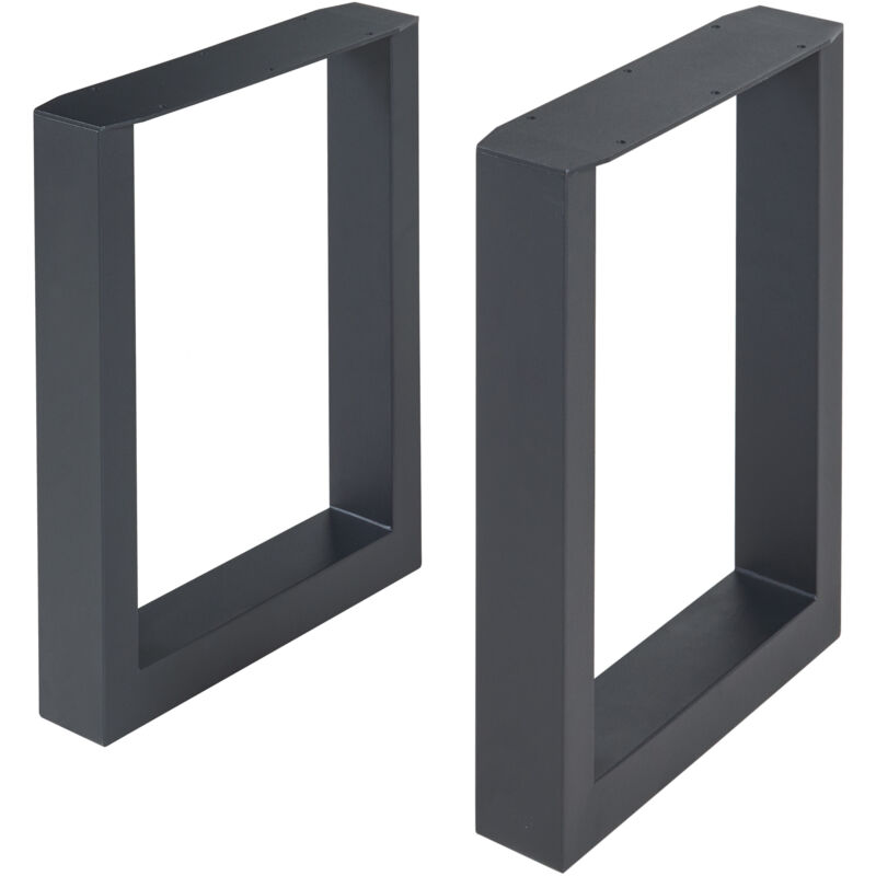 [en.casa] - Lot de 2 pieds de table Makers acier 43 x 30 cm noir
