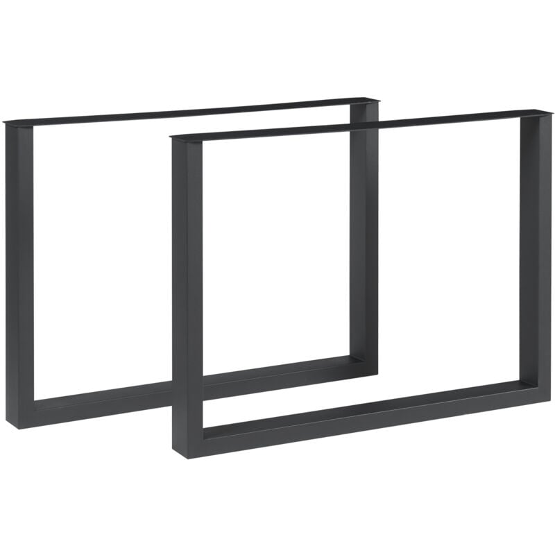 [en.casa] - Lot de 2 pieds de table Makers acier 72 x 100 cm noir