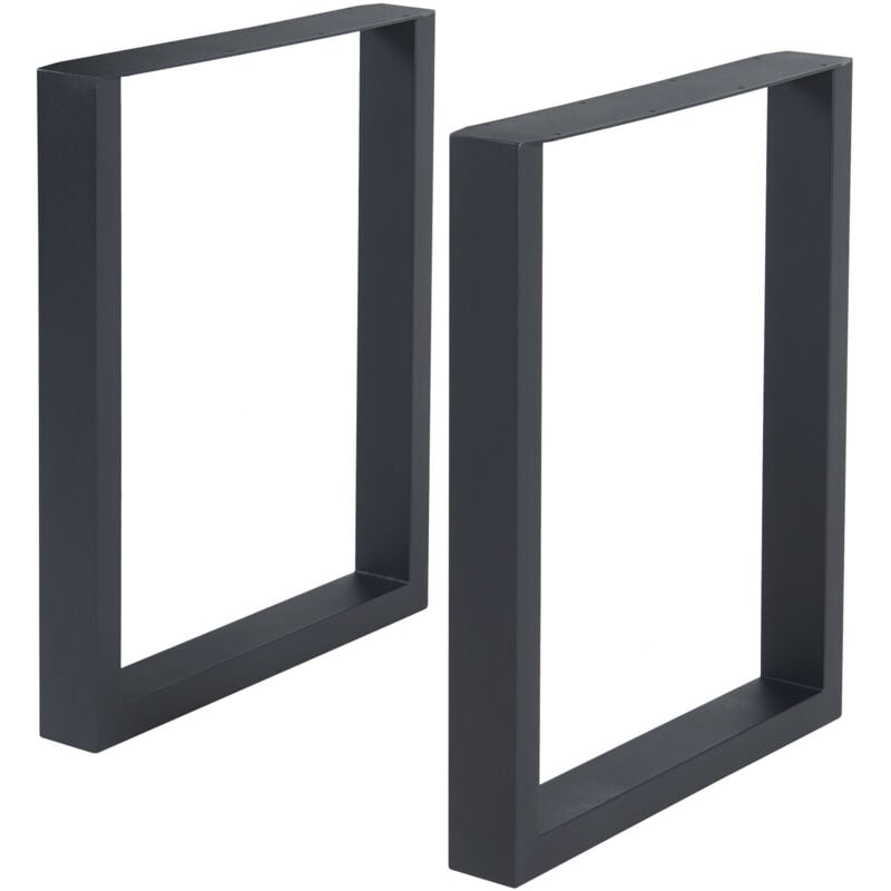 [en.casa] - Lot de 2 pieds de table Makers acier 72 x 60 cm noir