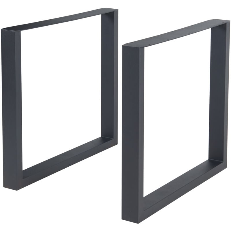 [en.casa] - Lot de 2 pieds de table Makers acier 72 x 80 cm noir