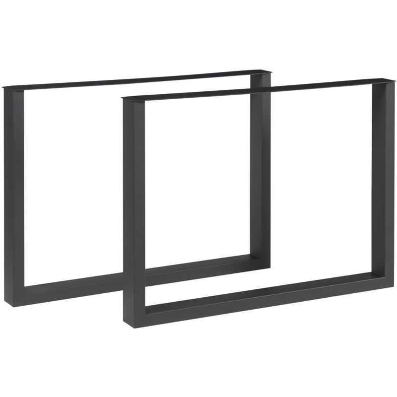 [en.casa] - Lot de 2 pieds de table Makers acier 72 x 90 cm noir