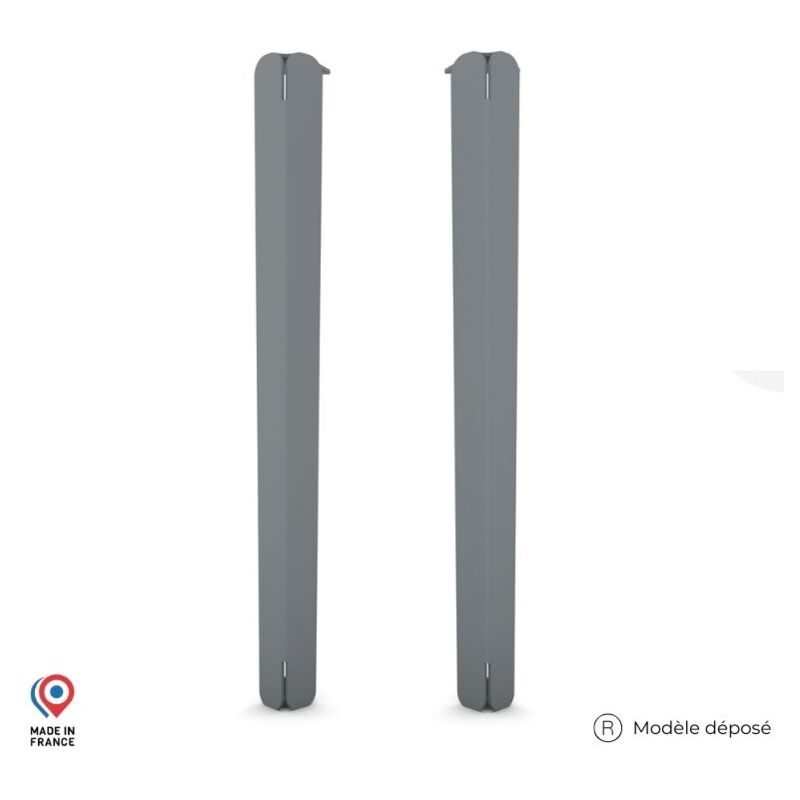 Sans Marque - Lot de 2 Pieds de table mange debout - Jaspe - couleur gris métallisé