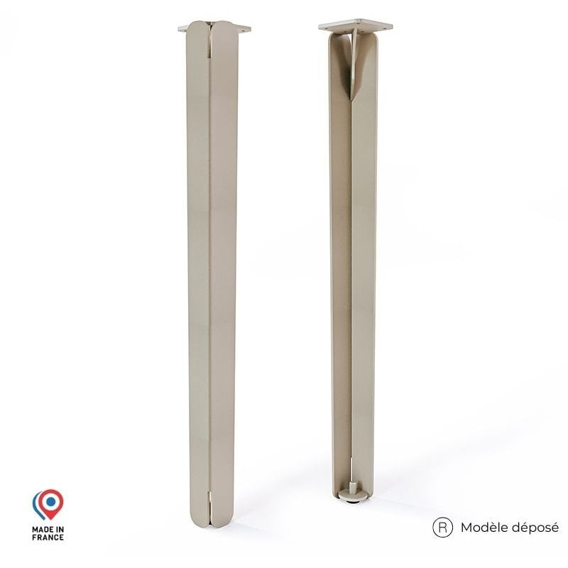 Sans Marque - Lot de 2 Pieds de table mange debout - Jaspe - couleur champagne