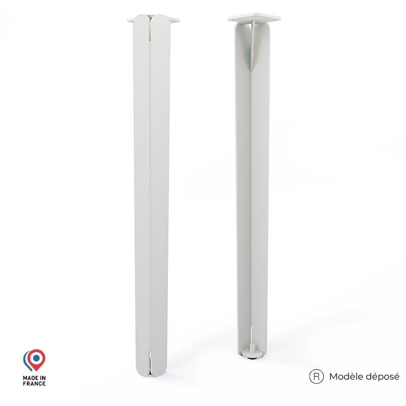 Sans Marque - Lot de 2 Pieds de table mange debout - Jaspe - couleur blanc