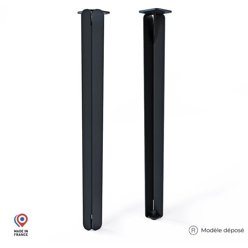 Sans Marque - Lot de 2 Pieds de table mange debout - Jaspe - couleur noir