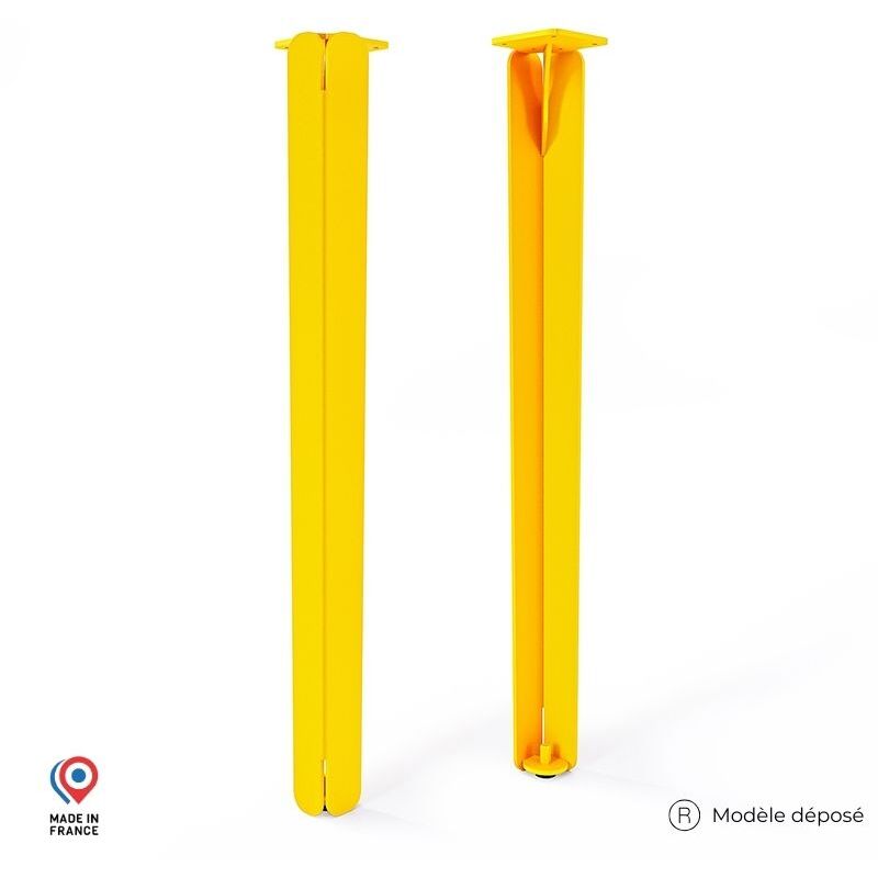 Sans Marque - Lot de 2 Pieds de table mange debout - Jaspe - couleur jaune