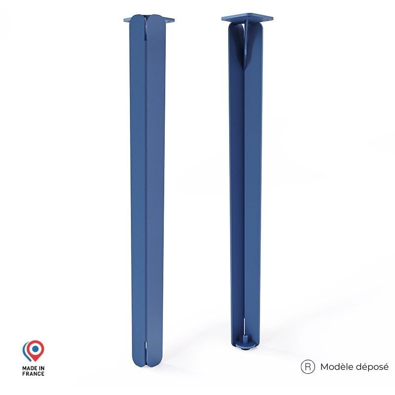 Sans Marque - Lot de 2 Pieds de table mange debout - Jaspe - couleur bleu