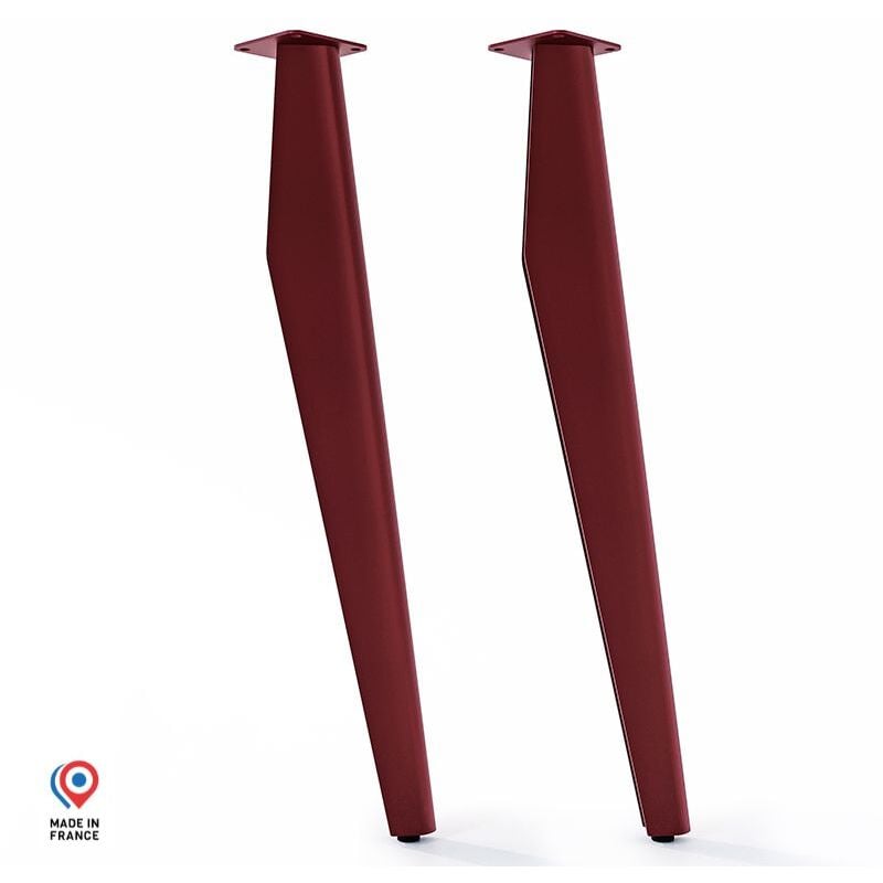 Lot de 2 Pieds de table mange debout - Opale - couleur red brown métallisé