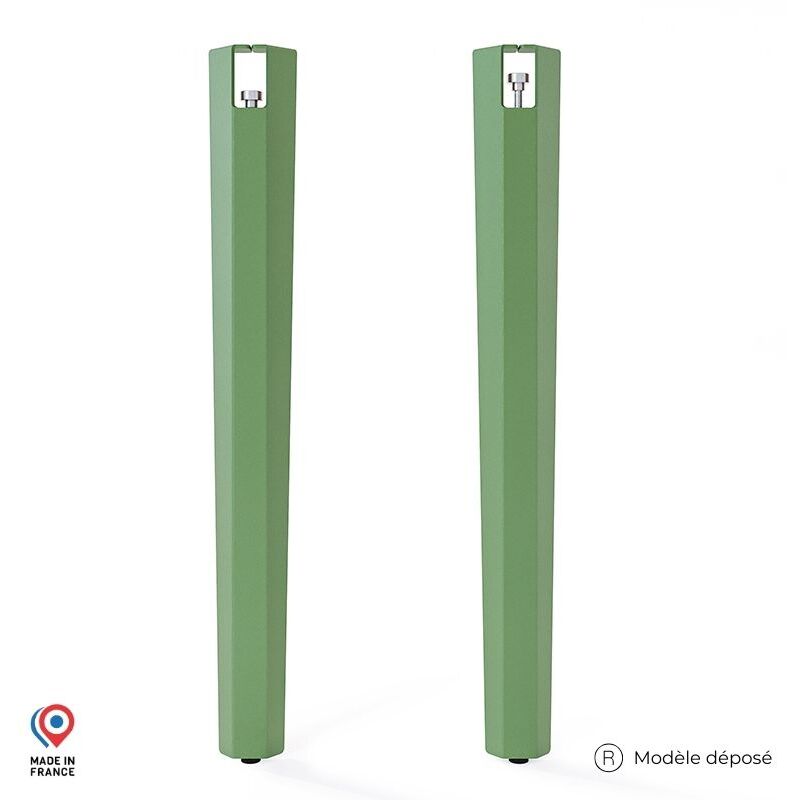 Lot de 2 Pieds de table mange debout - Saphir - couleur vert