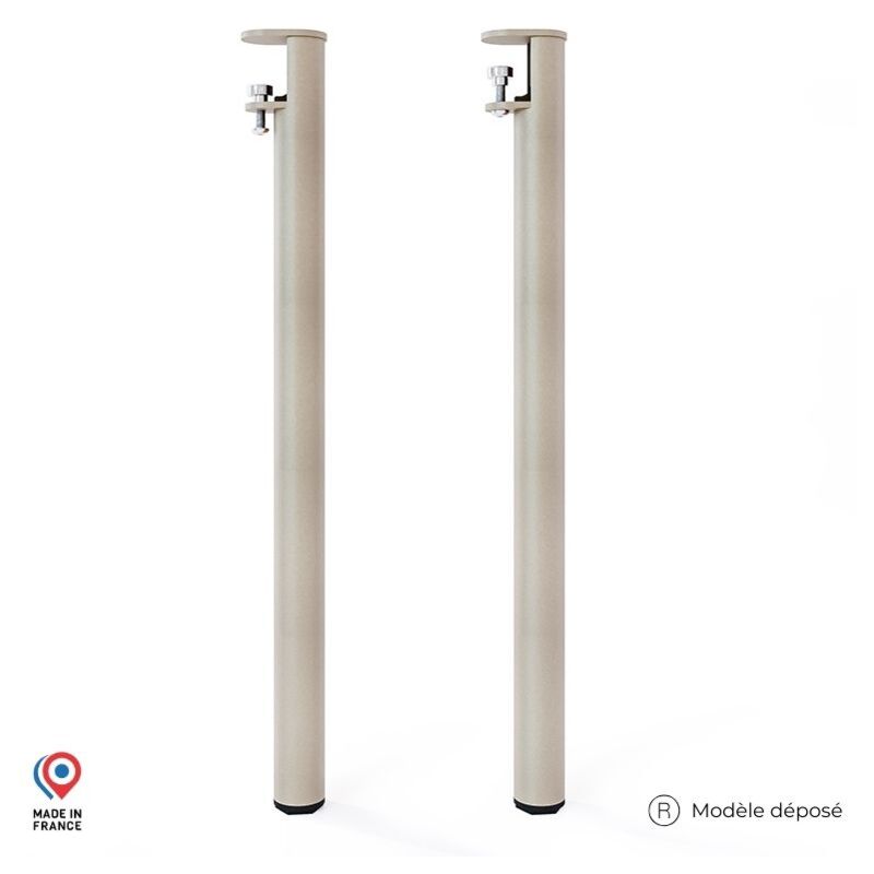 Sans Marque - Lot de 2 Pieds de table mange debout - Topaze - couleur champagne